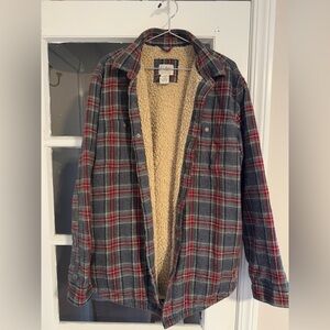 L.L Bean Men's Sherpa-Lined Scotch Plaid Shirt, Slightly Fitted